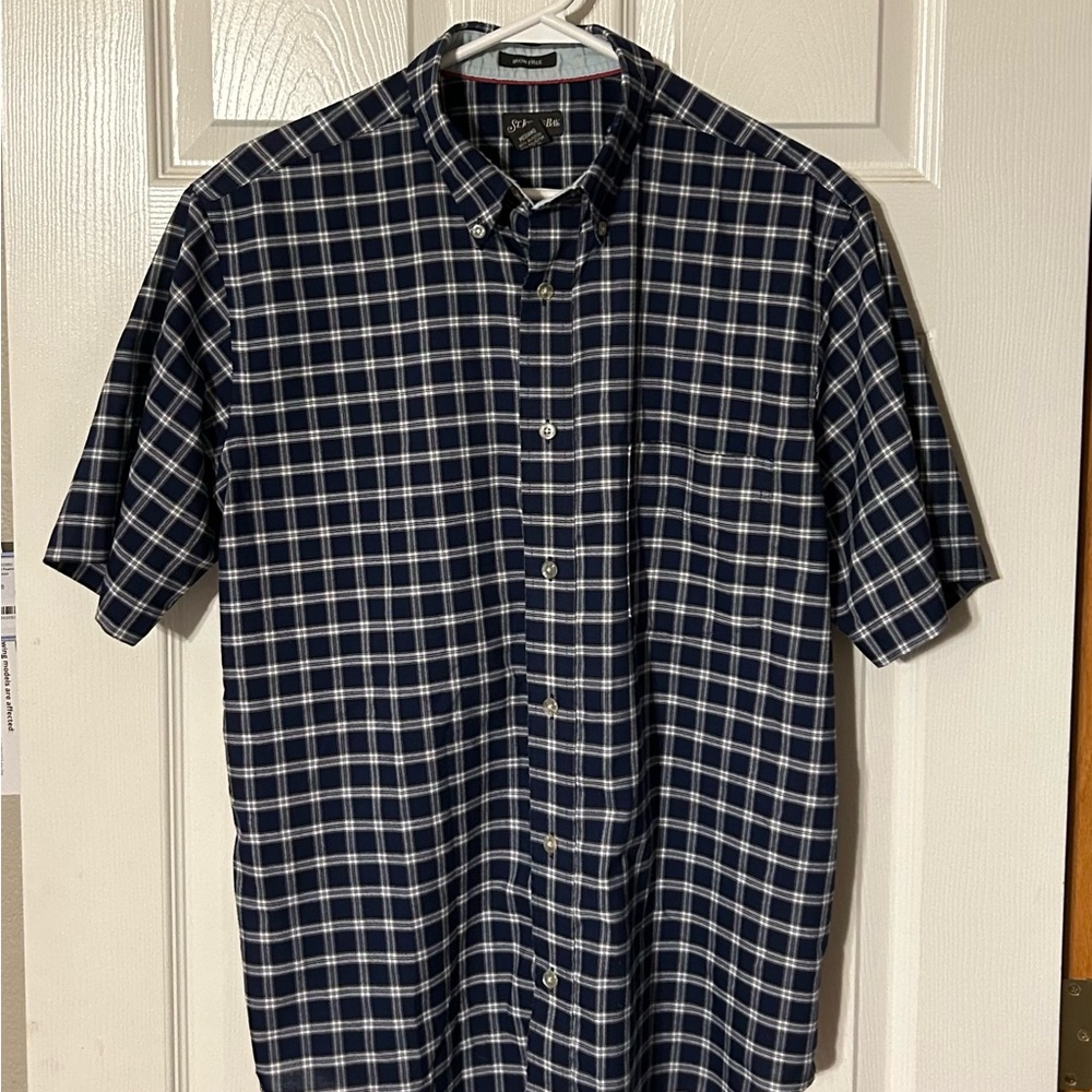 St. John's Bay Blue and White Casual Button Down Shirt